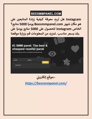 كيفية زيادة المتابعين على Instagram يوميا 5000 متابع Beesmmpanel.com