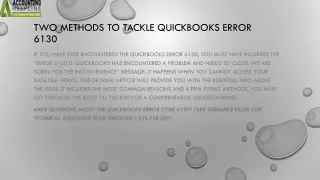 two methods to tackle quickbooks error 6130