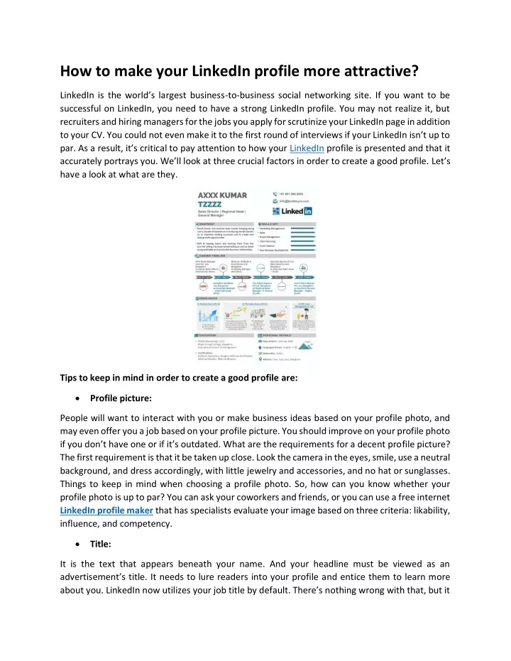 how to make your linkedin profile more attractive