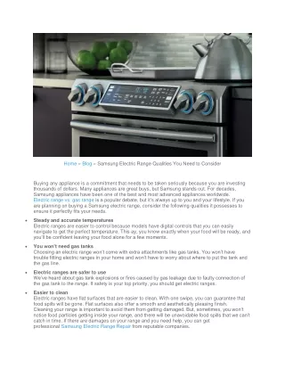 Samsung Electric Range Qualities You Need to Consider