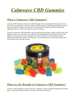 calmwave cbd gummies