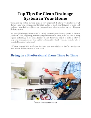 top tips for clean drainage system in your home