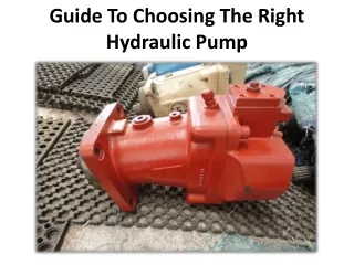 Basics of Hydraulic Pumps Work