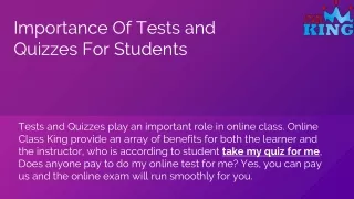 i mportance of tests and quizzes for students