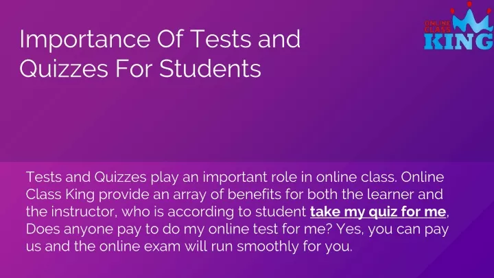 i mportance of tests and quizzes for students