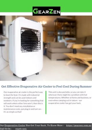Get Effective Evaporative Air Cooler to Feel Cool During Summer