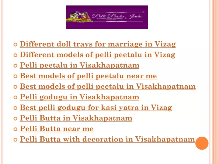 different doll trays for marriage in vizag
