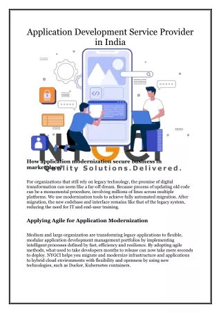 Application Development  Service Provider in Bangalore
