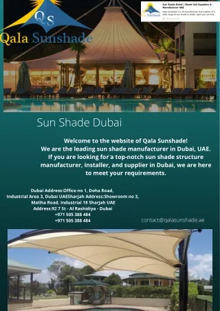 Leading sun shade suppliers in Dubai