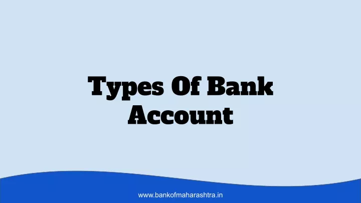 types of bank account