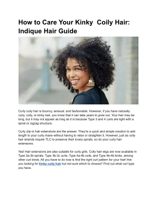 How to Care Your Kinky  Coily Hair_ Indique Hair Guide (1)