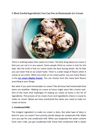 5 Most Useful Ingredients You Can Use in Homemade Ice Cream
