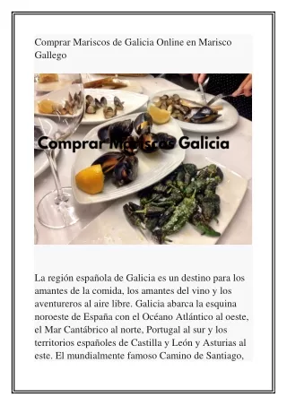 Buy Galician Seafood Online at Marisco Galego