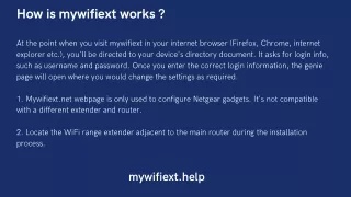 mywifiext.net Login/Setup