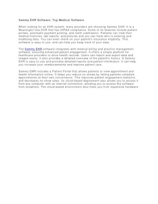 sammy ehr software top medical software