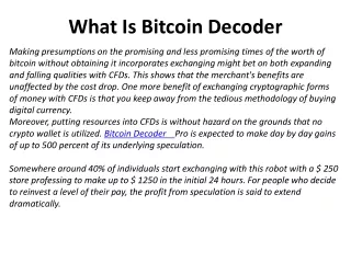 What Is Bitcoin Decoder