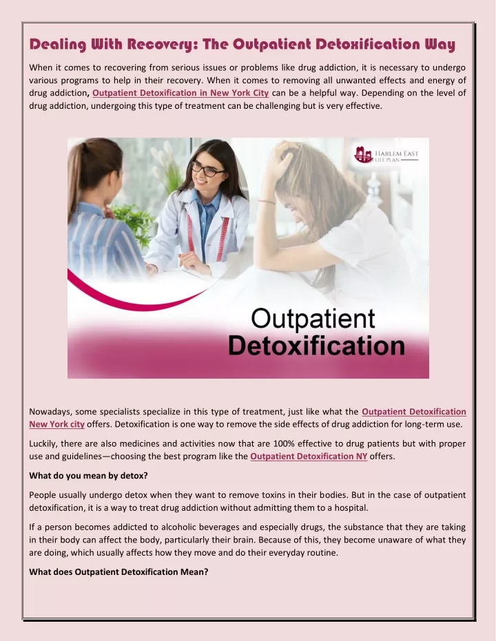 dealing with recovery the outpatient