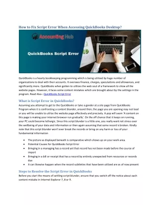 how to fix script error when accessing quickbooks