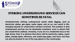 s t r i k i n g u n d e r g r o u n d s e r v i c e s c a n s o m e t i m e s b e f a t a l