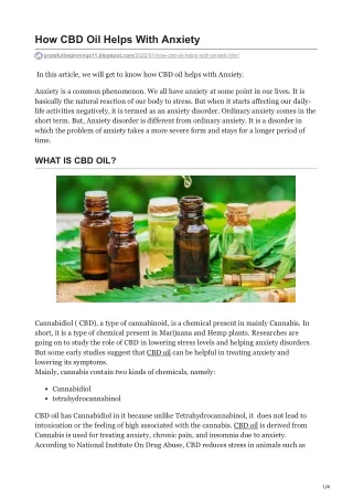 How CBD Oil Helps With Anxiety