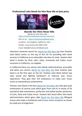 professional latin bands for hire near me at best