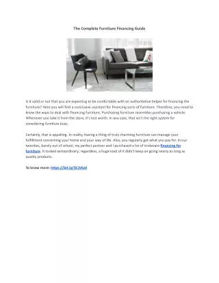 the complete furniture financing guide
