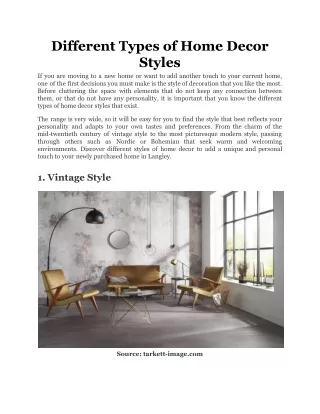 different types of home decor styles