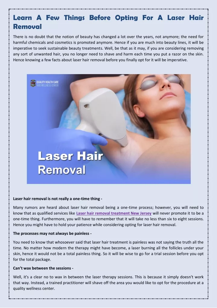 learn a few things before opting for a laser hair