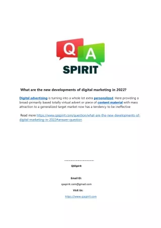 what are the new developments of digital