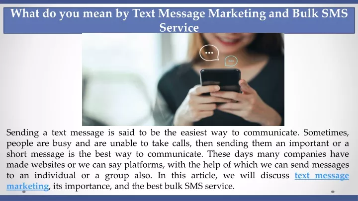 what do you mean by text message marketing