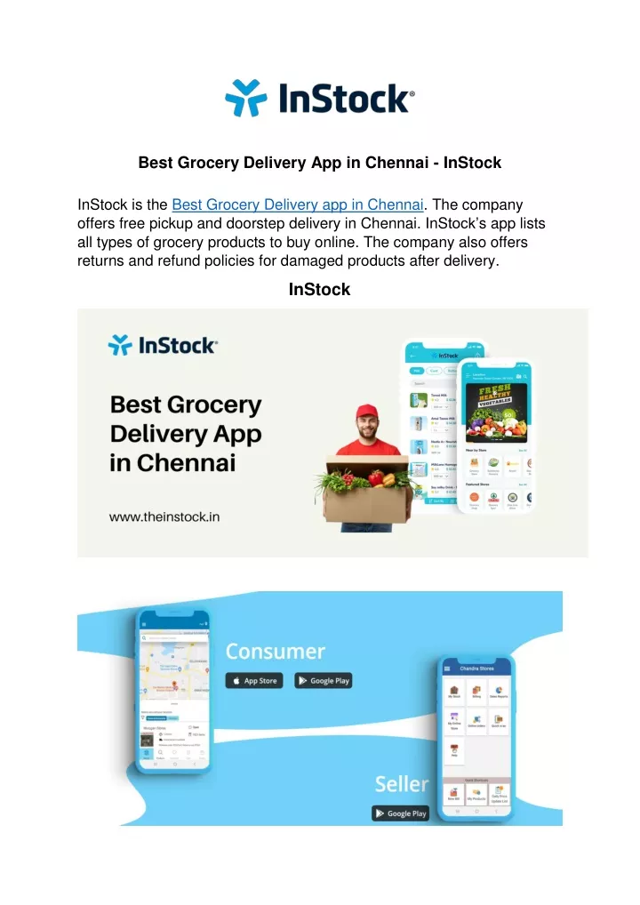 best grocery delivery app in chennai instock