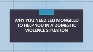 Why You Need Leo Mongillo to Help You in a Domestic Violence Situation