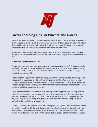 Soccer Coaching Tips For Practice and Games