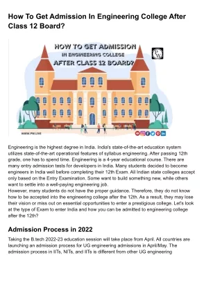 how to get admission in engineering college after