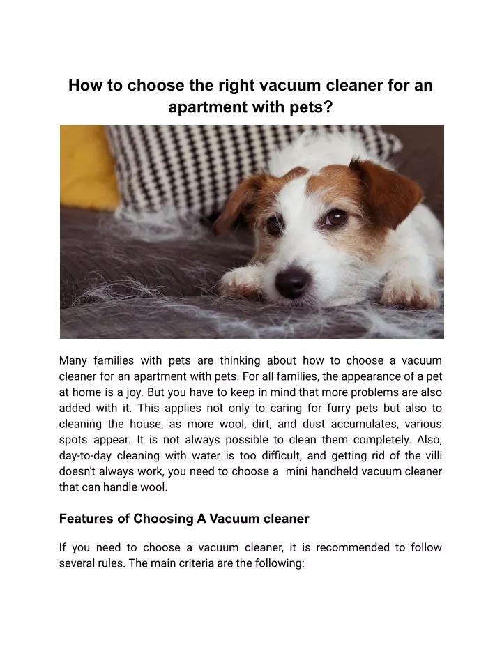 how to choose the right vacuum cleaner