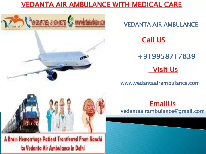 vedanta air ambulance with medical care