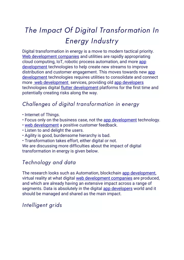the impact of digital transformation in energy