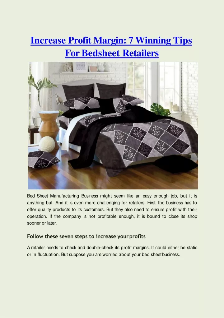 increase profit margin 7 winning tips for bedsheet retailers