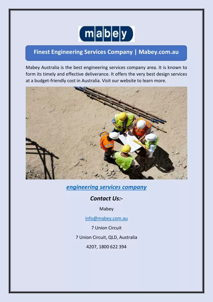 finest engineering services company mabey com au