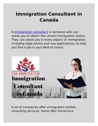 Immigration Consultant in Canada