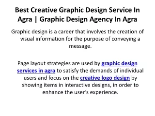 Best Creative Graphic Design Service In Agra - Graphic Design Agency In Agra
