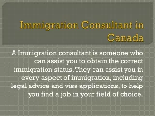 Immigration Consultant in Canada