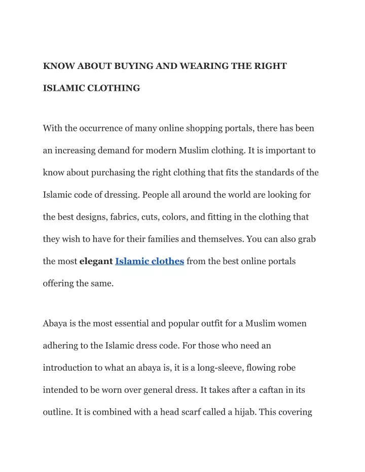 know about buying and wearing the right