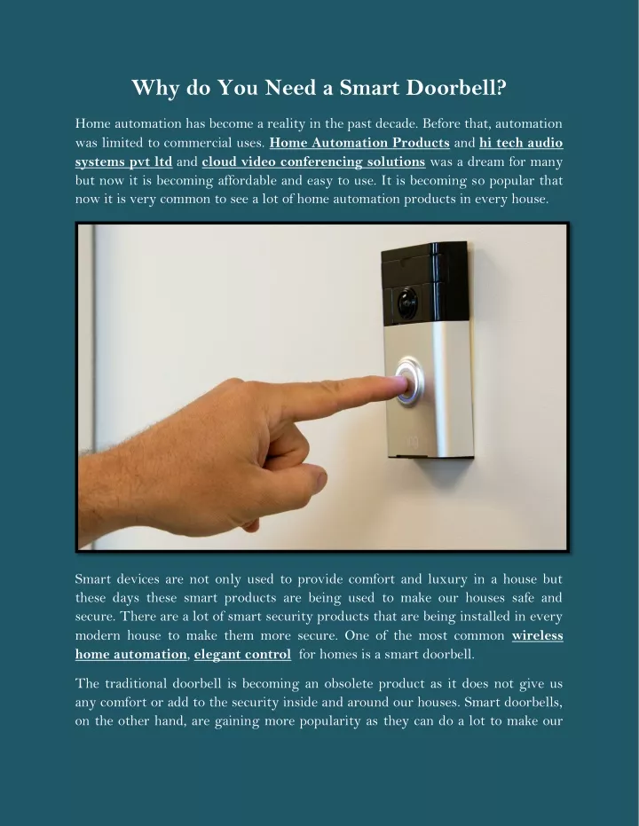 why do you need a smart doorbell