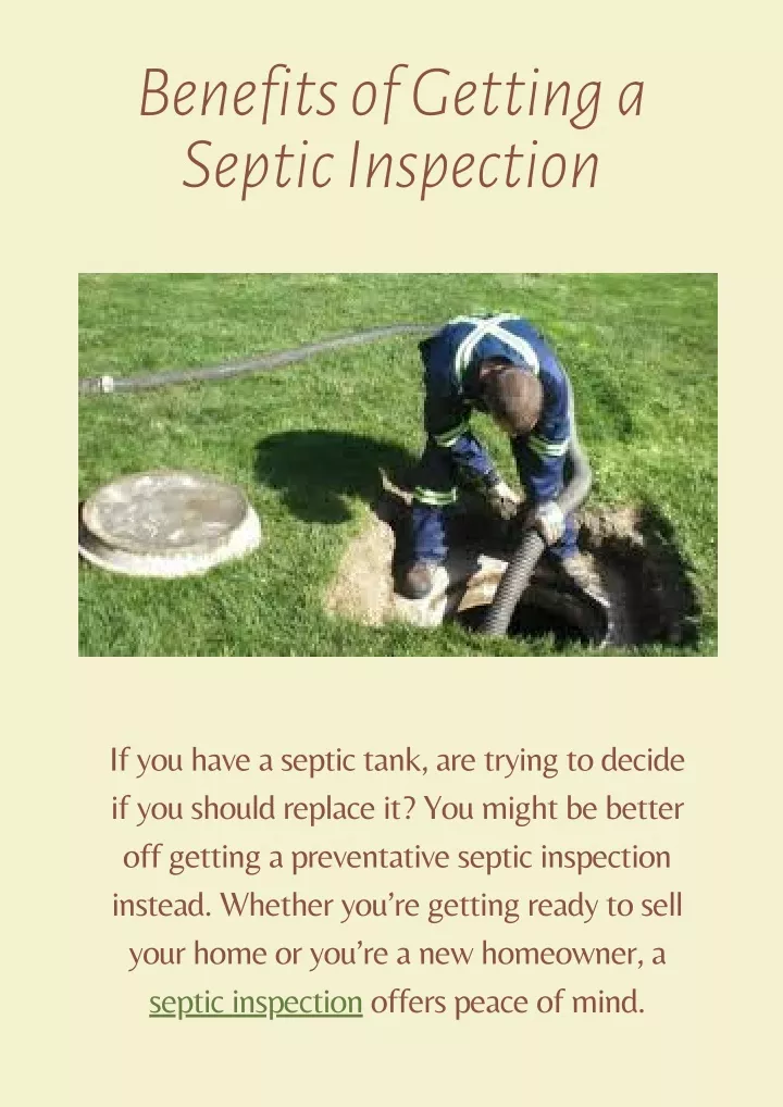 benefits of getting a septic inspection