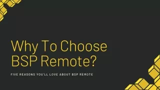 Why  Choose BSP Remote?