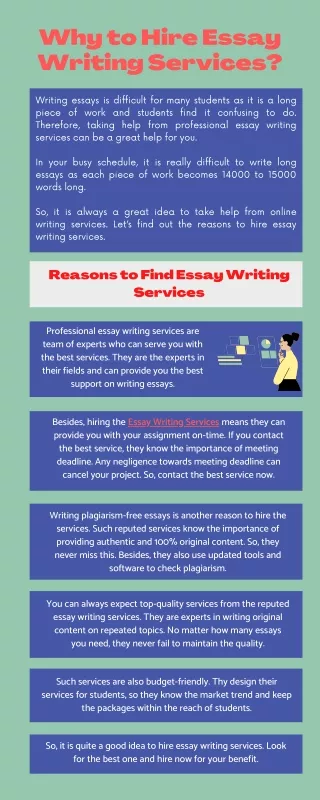 Why to Hire Essay Writing Services?