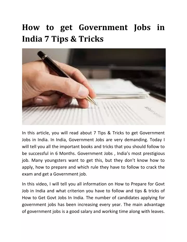 how to get government jobs in india 7 tips tricks