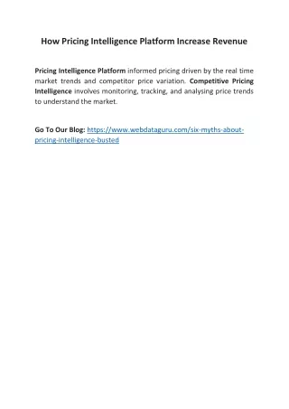 how pricing intelligence platform increase revenue