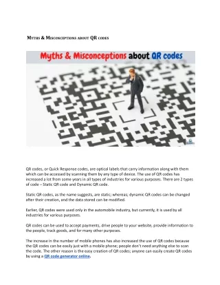 Myths & Misconceptions about QR codes